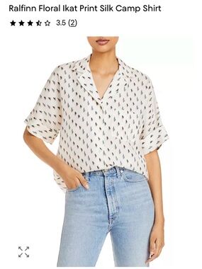 Theory Ralfinn Floral Ikat Print Silk Camp